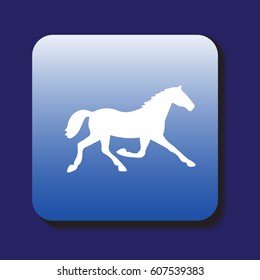 Running horse silhouette. Vector illustration.
