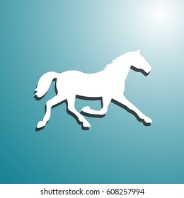 Running horse silhouette. Vector illustration.