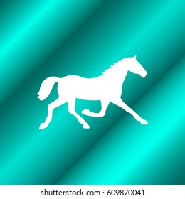 Running horse silhouette. Vector illustration.