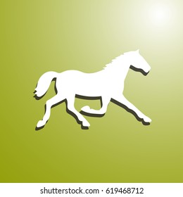 Running horse silhouette. Vector illustration.