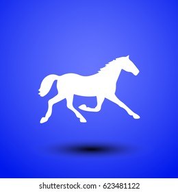 Running horse silhouette. Vector illustration.