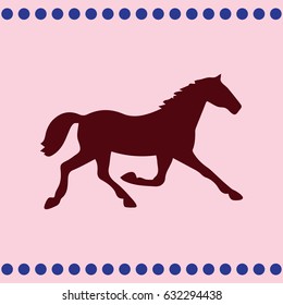 Running horse silhouette. Vector illustration.