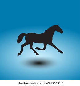 Running horse silhouette. Vector illustration.