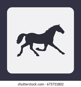 Running horse silhouette. Vector illustration.