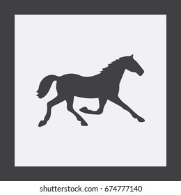 Running horse silhouette. Vector illustration.