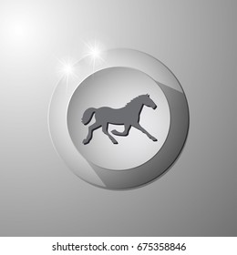 Running horse silhouette. Vector illustration.