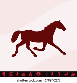 Running horse silhouette. Vector illustration.