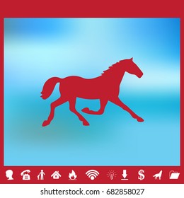 Running horse silhouette. Vector illustration.