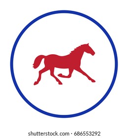 Running horse silhouette. Vector illustration.
