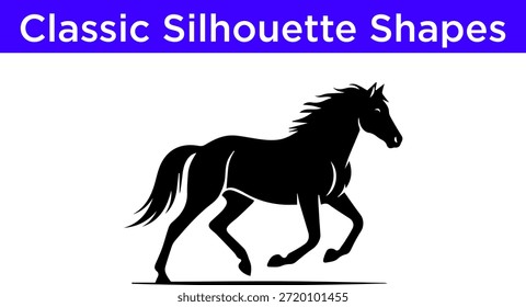Laufpferd Silhouette Vektor weißer Hintergrund