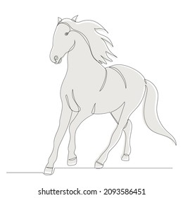 running horse sketch, outline, vector