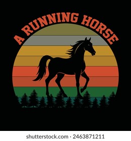 a running horse t-shirt design vector illustration.eps, this is a editable vector t-shirt design.