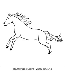 Ilustración vectorial de caballo en marcha