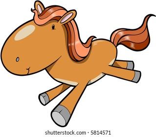 Running Horse Vector Illustration