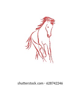 Running horse vector illustration