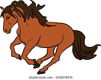 running horse , vector illustration isolated in a white background