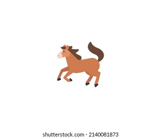 Running horse vector isolated icon. Horse emoji illustration.