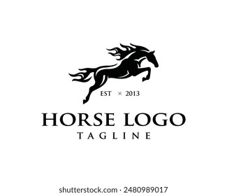 logo del Vector del caballo corriendo. fondo blanco