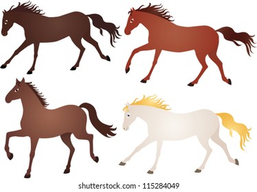 Running Horses Stock Vector (Royalty Free) 115284049 | Shutterstock