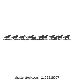  running horses guard silhouette vector