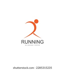 running human logo design  marathon logo template  running club or sports club