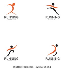 running human logo design  marathon logo template  running club or sports club