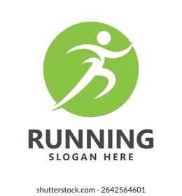 Running human logo design marathon logo template running club or sports