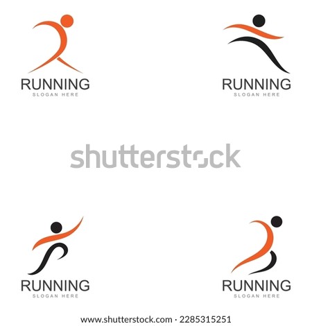 running human logo design  marathon logo template  running club or sports club