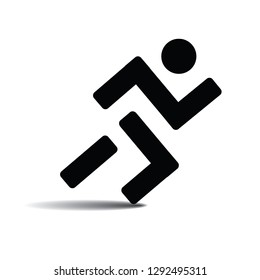 running human logo isolated on a white background