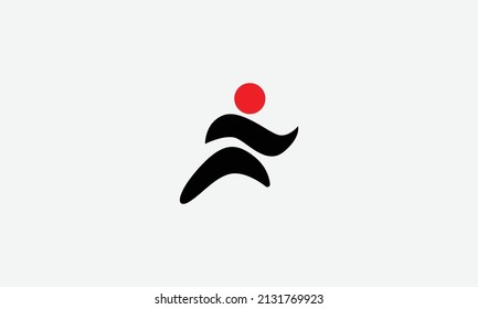 Running human vector logo design