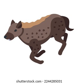 Running hyena icon isometric vector. Wild animal. Savanna dog