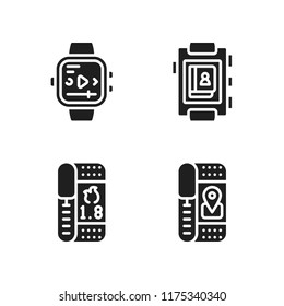 running icon. 4 running vector icons set. smartwatch icons for web and design about running theme