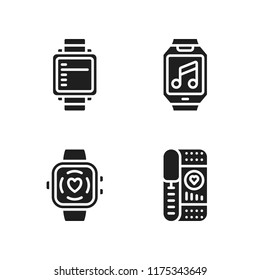 running icon. 4 running vector icons set. smartwatch icons for web and design about running theme