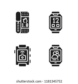 running icon. 4 running vector icons set. smartwatch icons for web and design about running theme