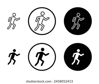 Icono de ejecución. Hombre atleta correr Vector ícono, persona trotar ejercicio Vector ícono, maratón Vector ícono adecuado para App y Sitios web UI Diseños.