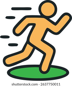 Running Icon with Athlete, Speed, and Isolated.