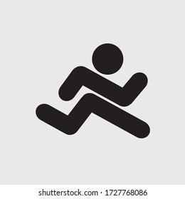 Running Icon Black Symbol Vector Illustration