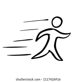 running icon doodle icon vector 