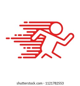 Running Icon Emergency Exit Symbol.