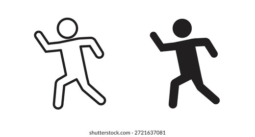 Running icon in filled, thin line, stroke style for website and apps