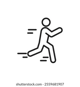 Running icon Flat art in black and white isolated