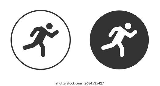 Icono de ejecución plana. Ilustración aislada símbolo de signo de Vector