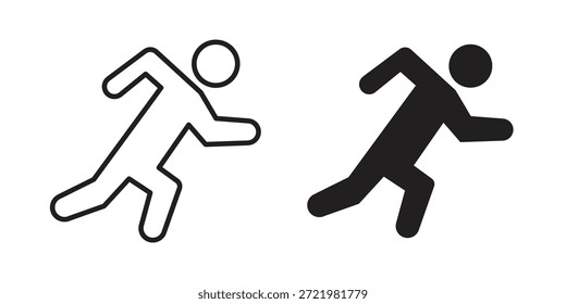 Icono de ejecución icono plano simple. Versión Liner - Vector de stock.