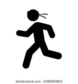 running icon. flat vector illustration simple design.