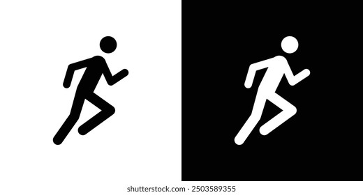 Running icon Flat vector set outline