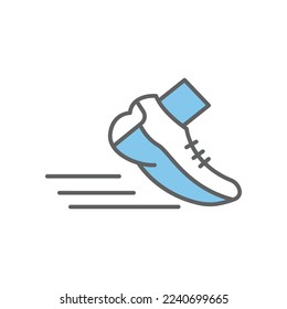 Running icon illustration. Two tone icon style. icon related to fitness, sport. Simple vector design editable