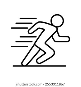Running icon isolated on white background