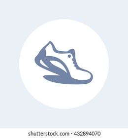 Running icon isolated on white, logo element with running shoe, vector illustration