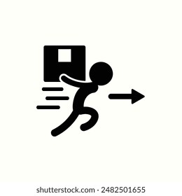 running icon, isolated pictogram icon theme courier