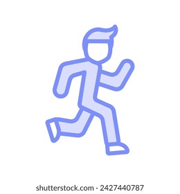 Running icon, jog, run, jogger, jog duotone line icon, editable vector icon, pixel perfect, illustrator ai file